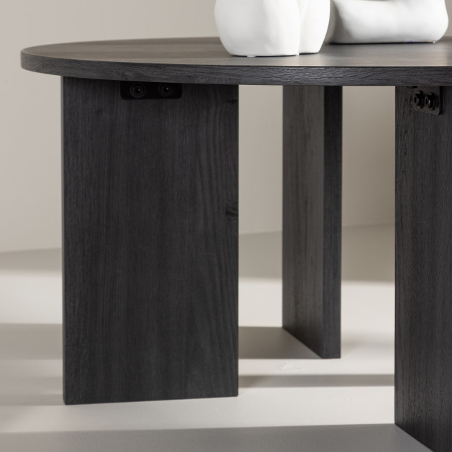 Askeron - Table basse ronde en bois ø80cm