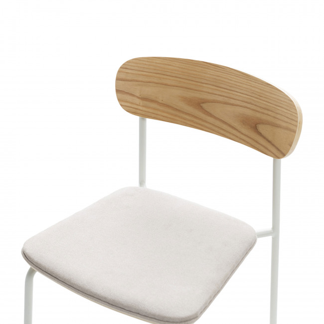 Arno - Lot de 2 chaises de bar en tissu et métal H66cm