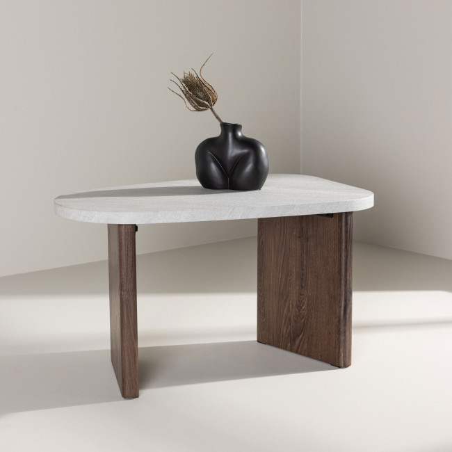 Gronvik - Table basse organique effet marbre 70x45cm