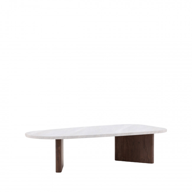 Gronvik - Table basse organique effet marbre 130x65cm