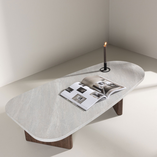 Gronvik - Table basse organique effet marbre 130x65cm