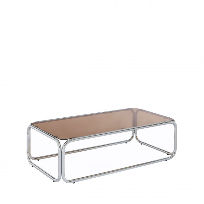 Gliss - Table basse en verre pieds chrome