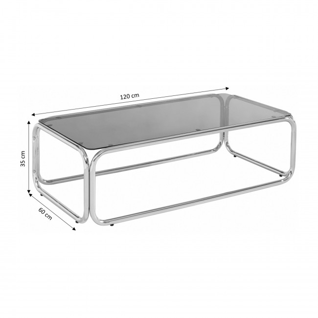 Gliss - Table basse en verre pieds chrome