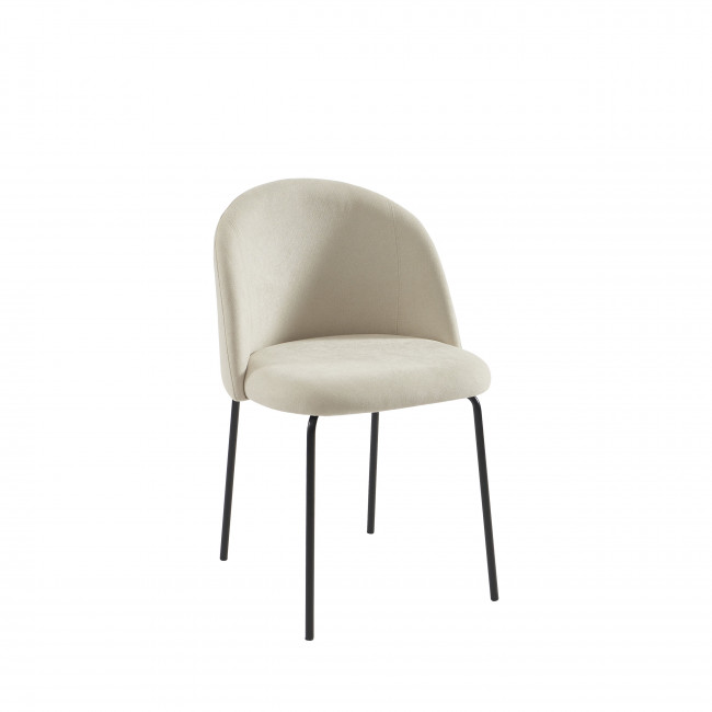 Jill - Lot de 2 chaises en tissu et métal