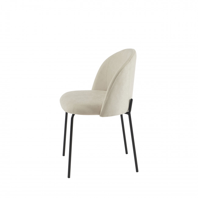 Jill - Lot de 2 chaises en tissu et métal