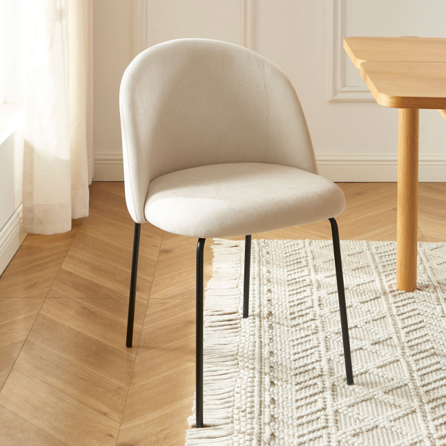 Jill - Lot de 2 chaises en tissu et métal