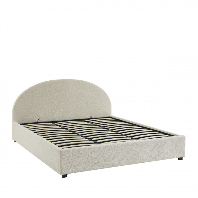 Merle - Lit coffre en tissu bouclette 180x200cm