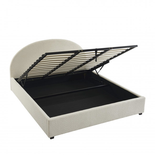 Merle - Lit coffre en tissu bouclette 180x200cm