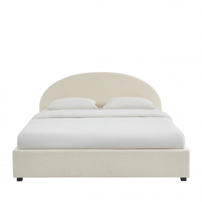 Merle - Lit coffre en tissu bouclette 180x200cm