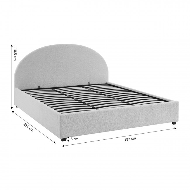 Merle - Lit coffre en tissu bouclette 180x200cm