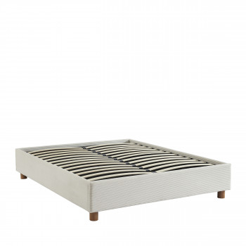 Millo - Lit coffre en velours côtelé 160x200cm