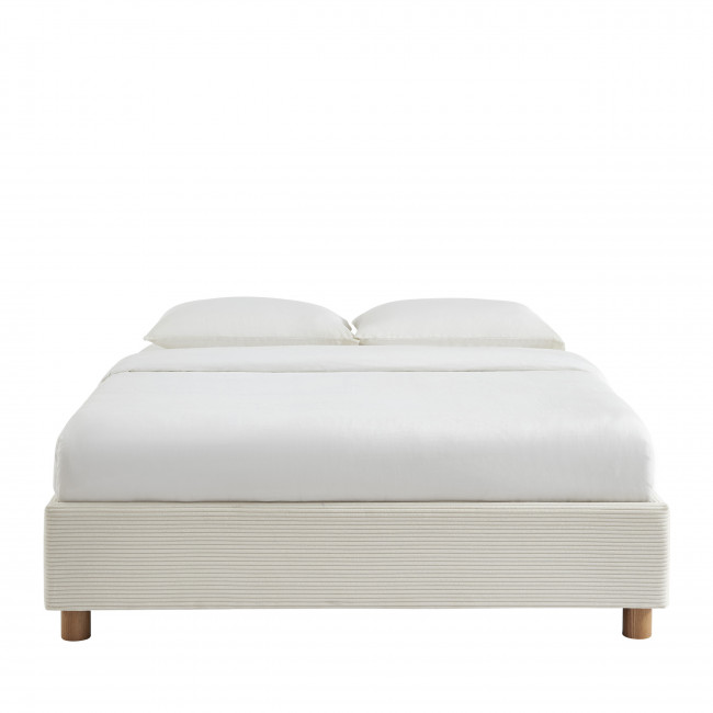 Millo - Lit coffre en velours côtelé 160x200cm
