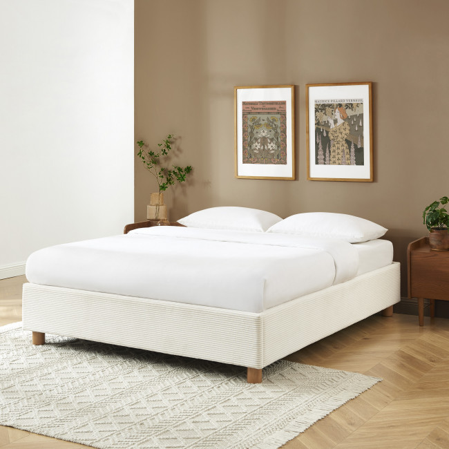 Millo - Lit coffre en velours côtelé 160x200cm