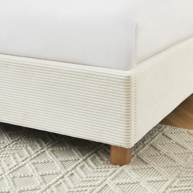Millo - Lit coffre en velours côtelé 160x200cm