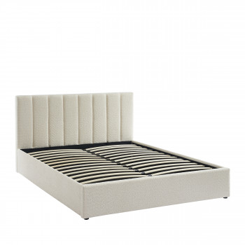 Billie - Lit coffre en tissu bouclette 160x200cm