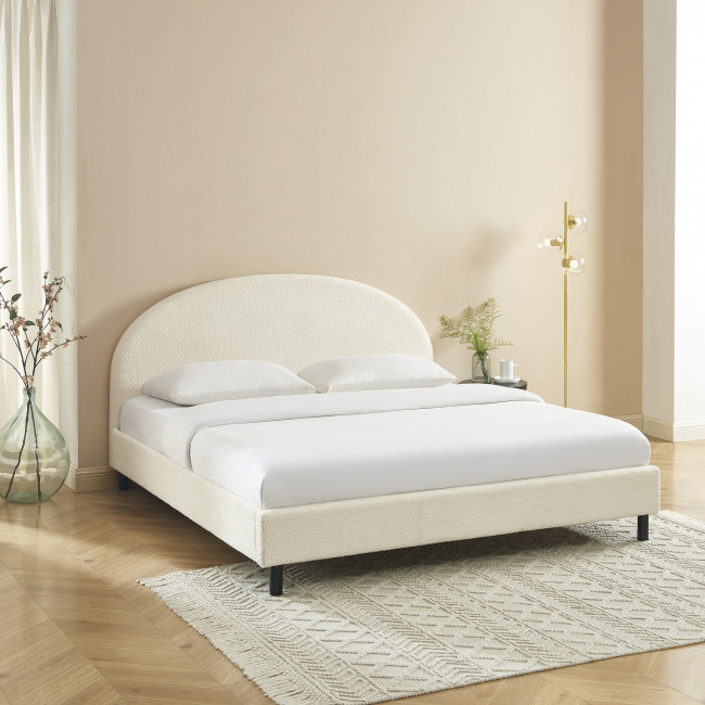 Merle - Lit en tissu bouclette 180x200cm