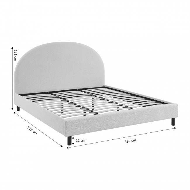 Merle - Lit en tissu bouclette 180x200cm