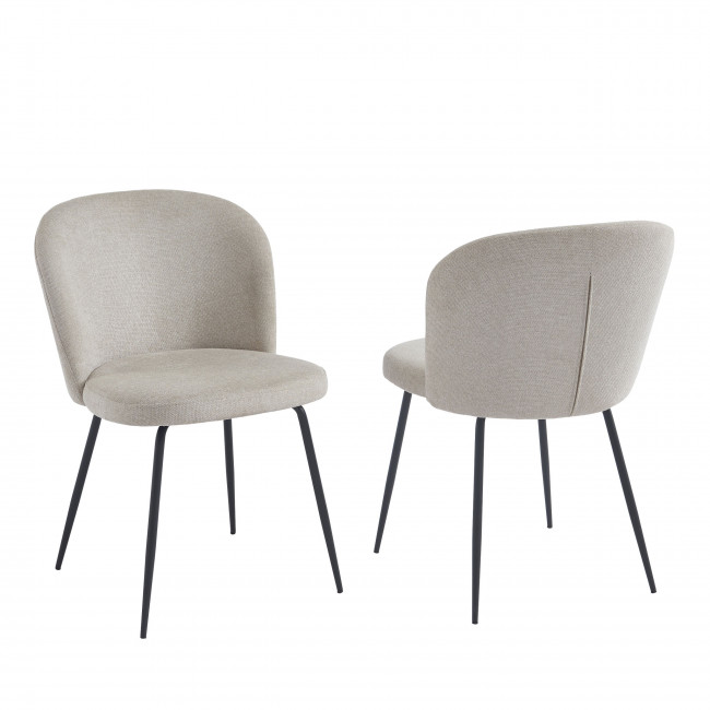 Sitto - Lot de 2 chaises en tissu et métal