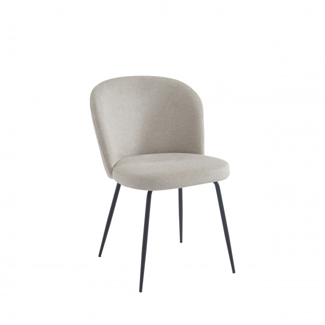 Sitto - Lot de 2 chaises en tissu et métal