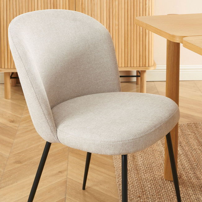 Sitto - Lot de 2 chaises en tissu et métal