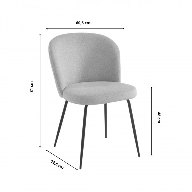 Sitto - Lot de 2 chaises en tissu et métal