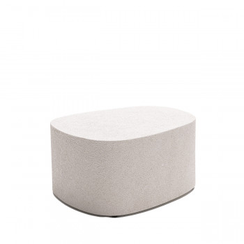 Zen - Table d'appoint organique en bois finition marbre recyclé 35x53cm