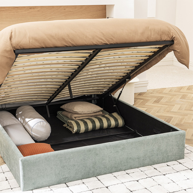 Mac beth - Lit coffre en tissu 160x200cm