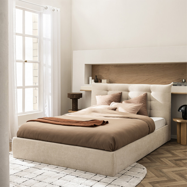 Serenita - Lit coffre en tissu 140x190cm