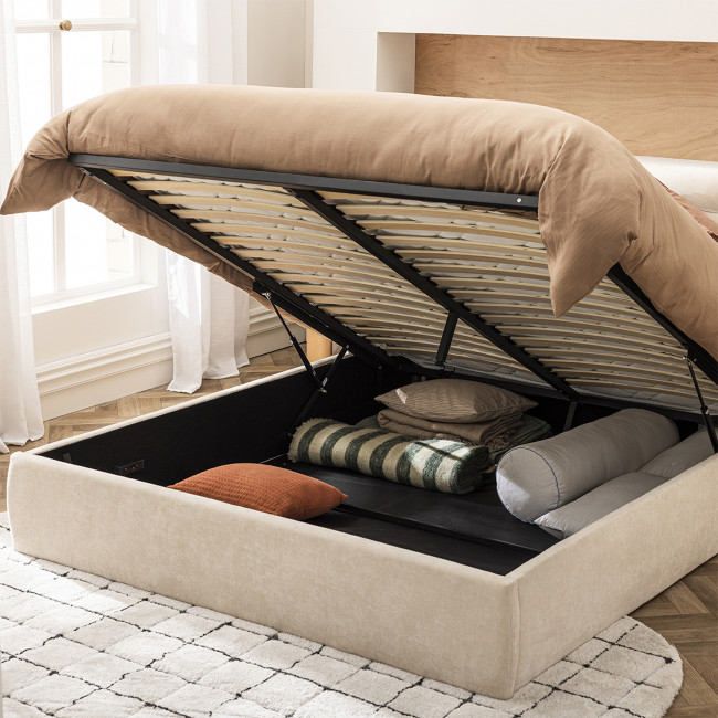 Serenita - Lit coffre en tissu 140x190cm