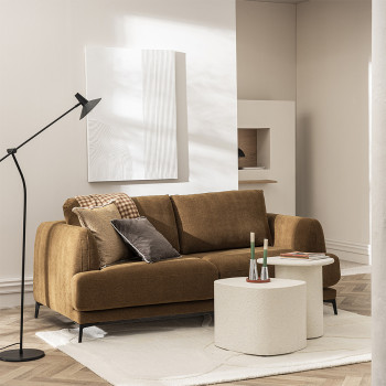 Kinna - Canapé convertible ouverture express 3 places en tissu