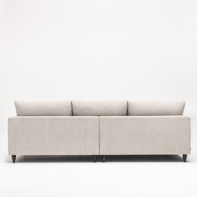 Farrah - Canapé d'angle gauche convertible 5 places en tissu pieds tournés 