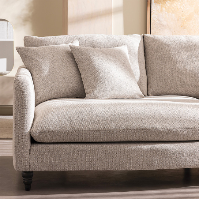 Farrah - Canapé d'angle gauche convertible 5 places en tissu pieds tournés 