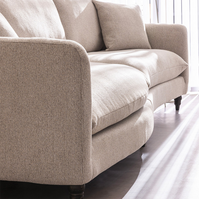 Farrah - Canapé d'angle gauche convertible 5 places en tissu pieds tournés 