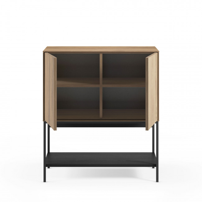 Elya - Buffet 2 portes en bois et métal H90cm