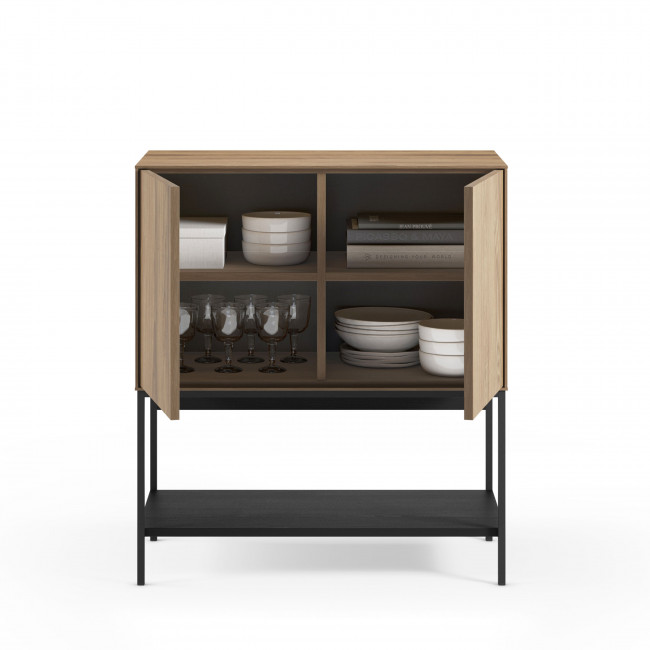 Elya - Buffet 2 portes en bois et métal H90cm