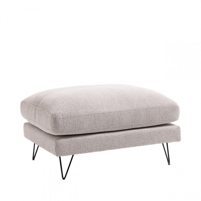 Villabon - Pouf en tissu pieds épingles noirs 