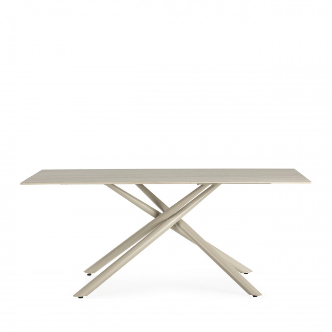 Vika - Table à manger 8 places en céramique et métal