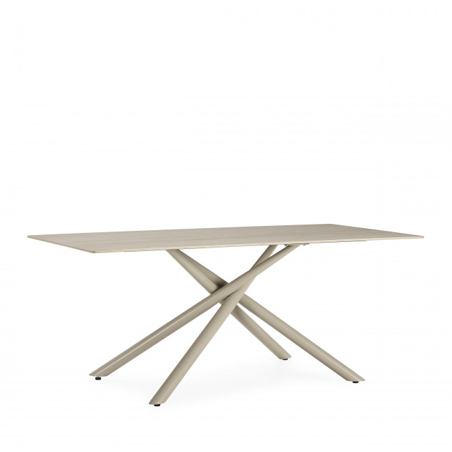 Vika - Table à manger 8 places en céramique et métal