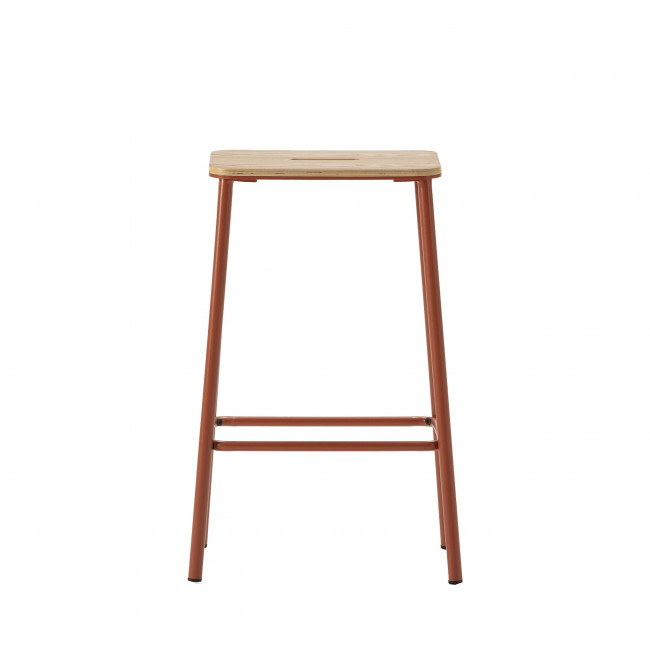 Noki - Lot de 2 tabourets de bar en bois et métal H65cm