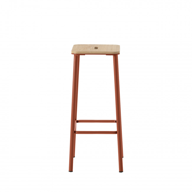 Noki - Lot de 2 tabourets de bar en bois et métal H65cm
