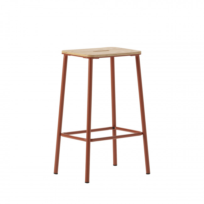 Noki - Lot de 2 tabourets de bar en bois et métal H65cm