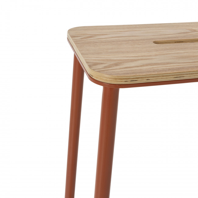 Noki - Lot de 2 tabourets de bar en bois et métal H65cm