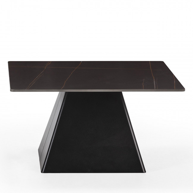 Mova - Table basse carrée en céramique et métal 80x80cm