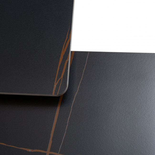 Mova - Table basse carrée en céramique et métal 80x80cm