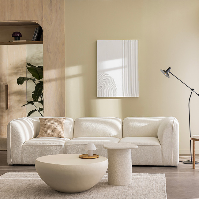 Noor - Angle réversible pour canapé modulable en tissu bouclette