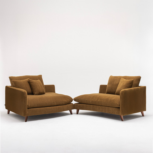 Farrah - Canapé d'angle gauche convertible 5 places en tissu