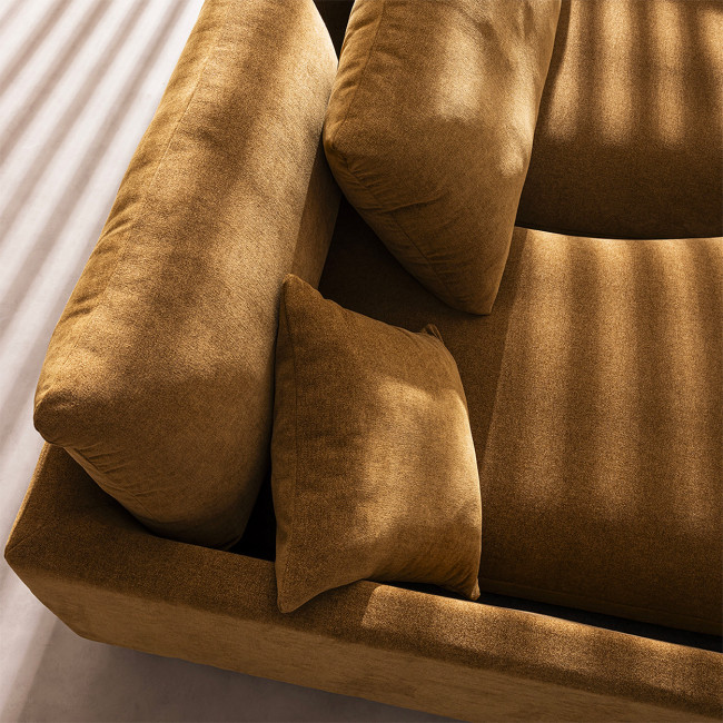 Farrah - Canapé d'angle gauche convertible 5 places en tissu