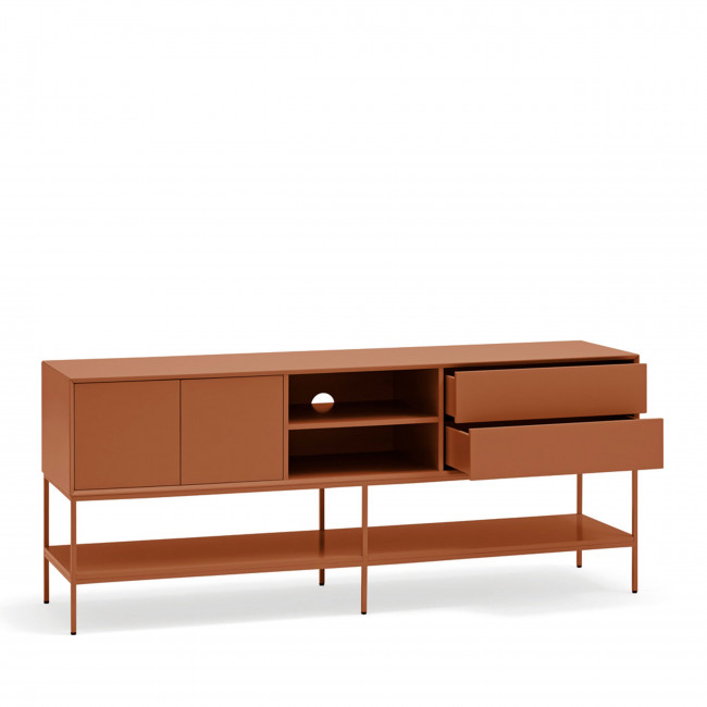 Platt - Meuble TV 2 portes en bois et métal L175cm