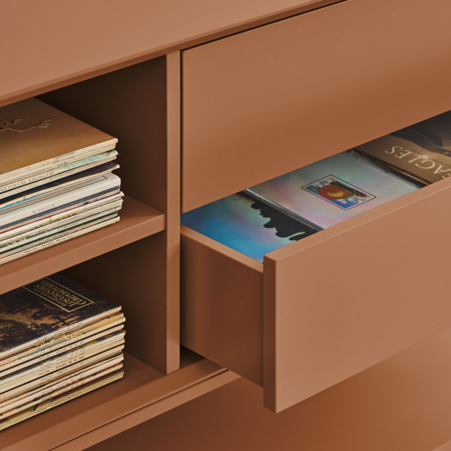 Platt - Meuble TV 2 portes en bois et métal L175cm