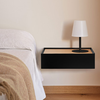 Arista - Table de chevet 1 tiroir murale en bois 